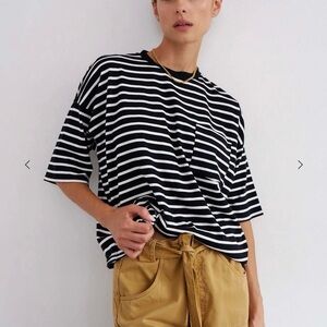 Jamie Haller The Boxy Tee Black White Stripe S